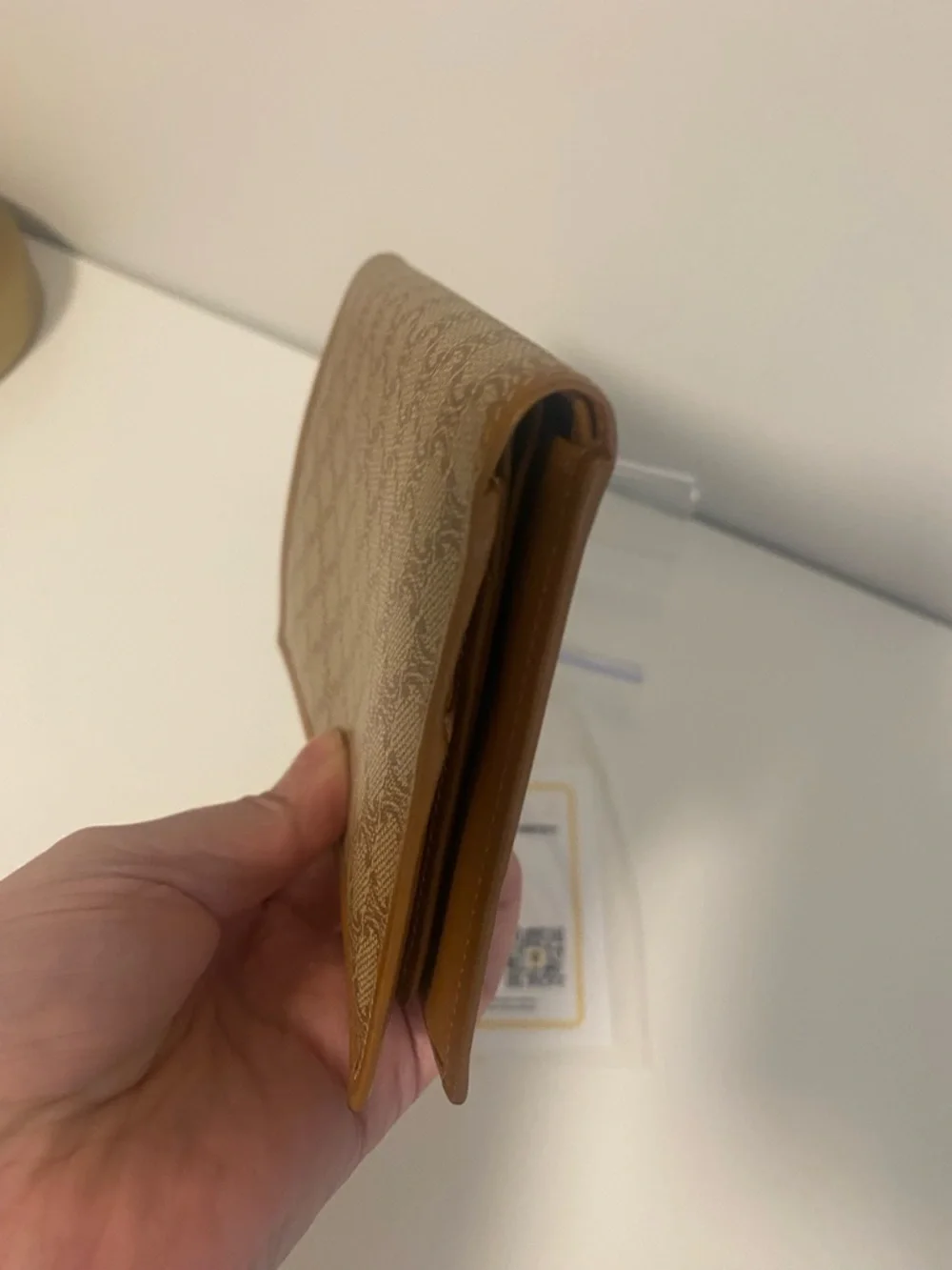 Excellent Preowned Celine Monogram Canvas Passport Holder in Tan Brown - Picture 3 of 10